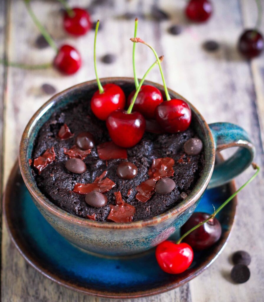 Chocolate Cherry Mug Cake Vegan Glutenfree Easy Recipe