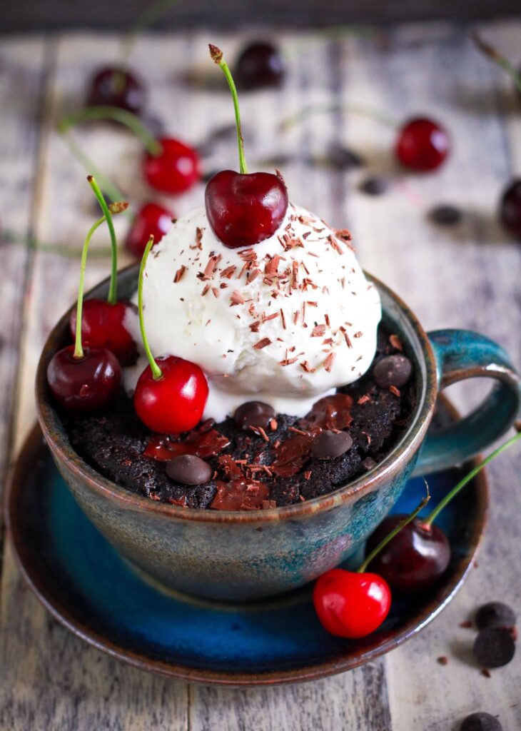 Chocolate Cherry Mug Cake  Vegan Glutenfree Easy Recipe