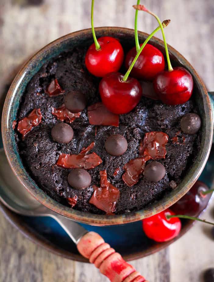 Chocolate Cherry Mug Cake Vegan Glutenfree Easy Recipe