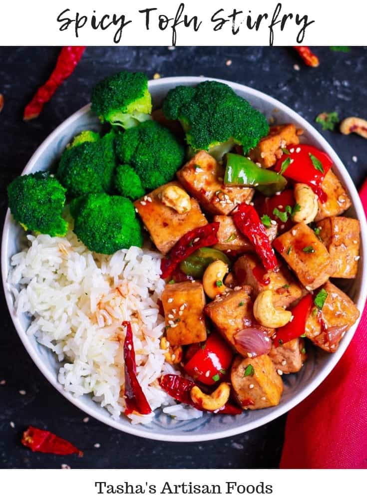 Spicy Tofu Stirfry healthy easy vegan recipe