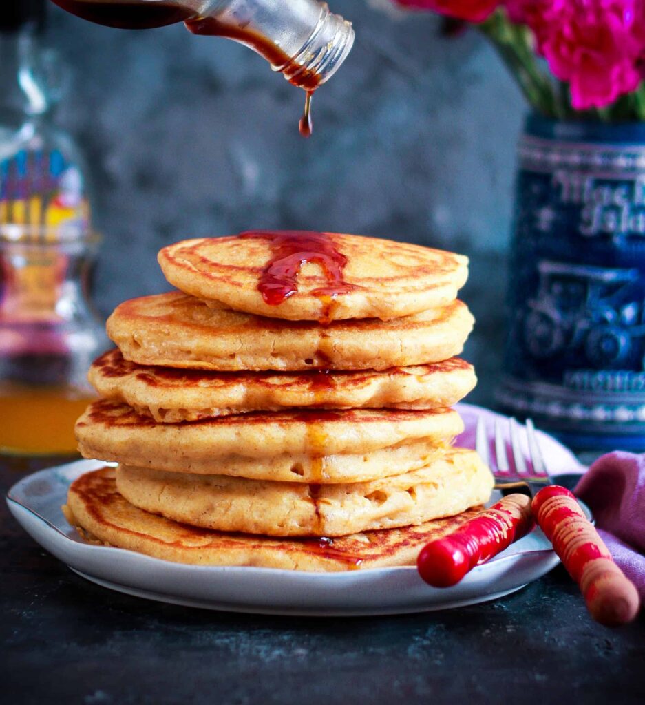 Fluffy Cinnamon Pancakes easy eggless breakfast/ brunch recipe