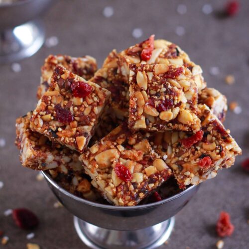 Peanut Cranberry Protein Bars healthy snack