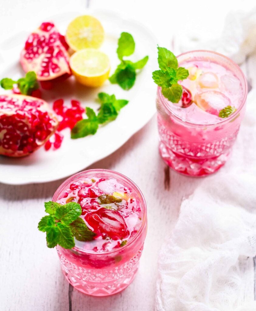 Pomegranate Mojito cool crisp summer cocktail