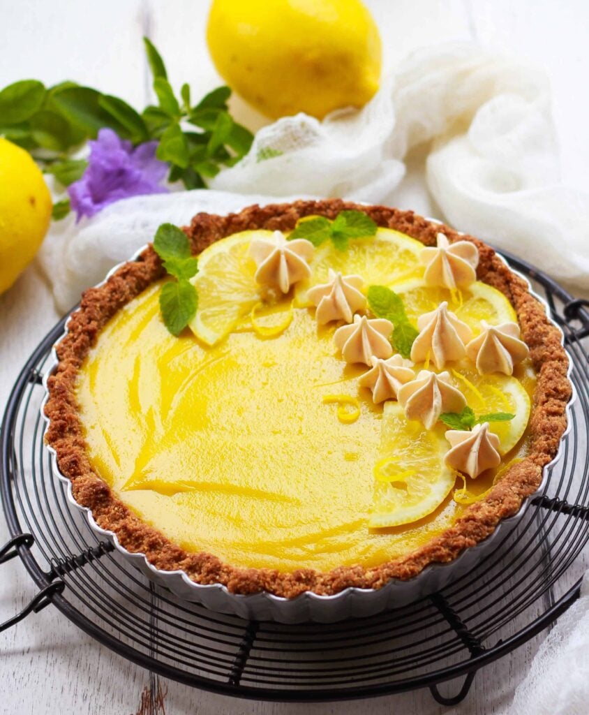 Vegan Lemon Tart easy dessert recipe Dairyfree Refined sugarfree