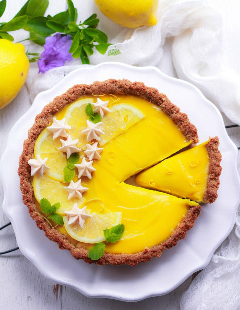 Vegan Lemon Tart easy dessert recipe Dairyfree Refined sugarfree