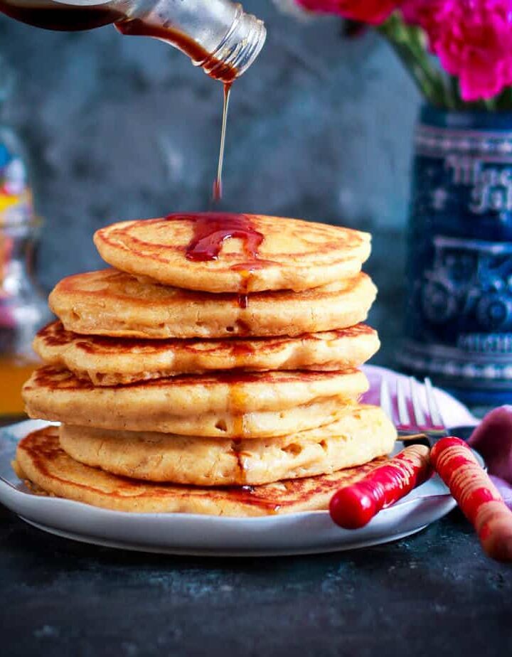Fluffy Cinnamon Pancakes easy eggless breakfast/ brunch recipe