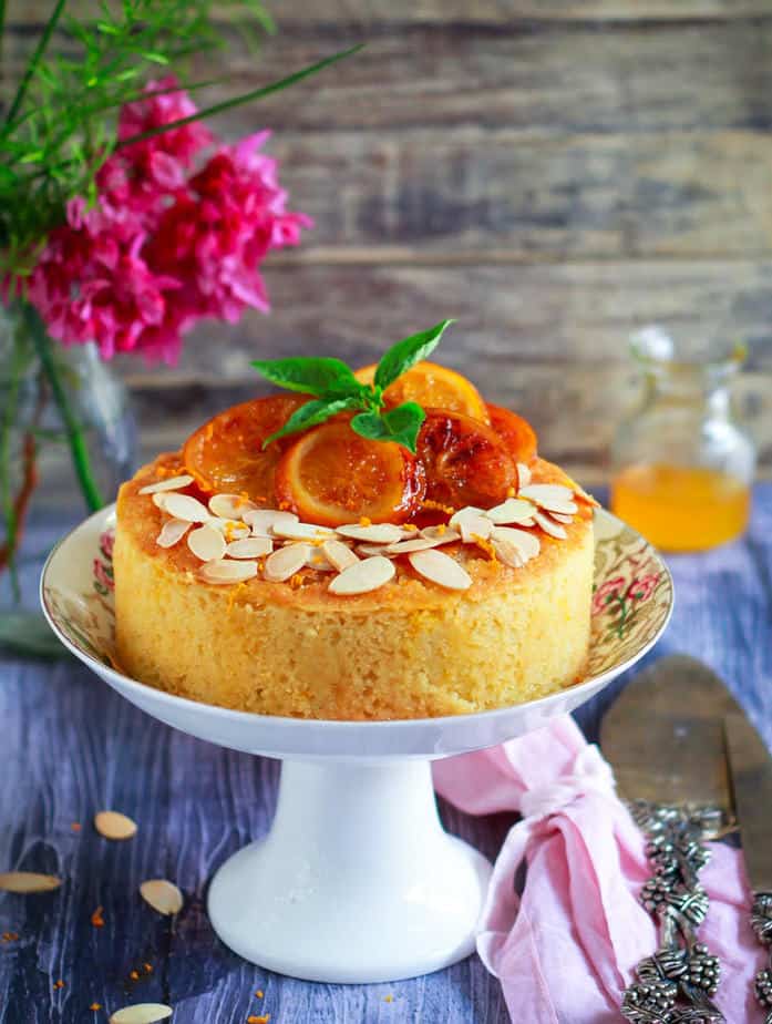 Orange Semolina Almond Cake | Easy eggless cake recipe