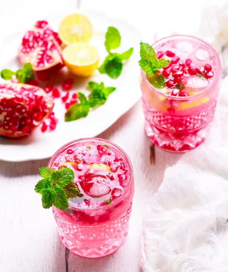 Pomegranate Mojito cool crisp summer cocktail