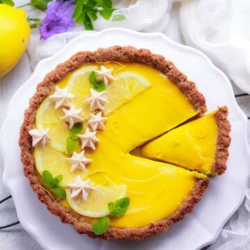 Vegan Lemon Tart easy dessert recipe Dairyfree Refined sugarfree