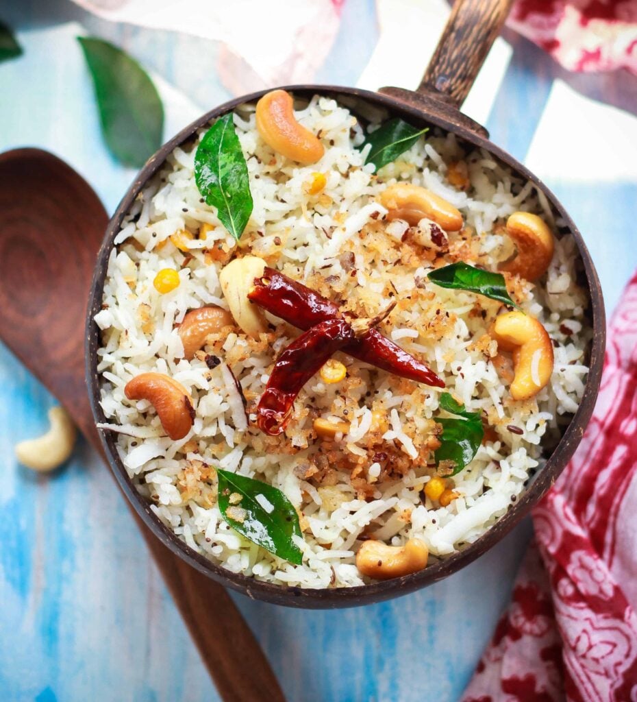 Coconut Rice | South Indian Style | Glutenfree Healthy