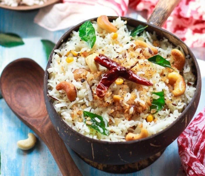 Coconut Rice | South Indian Style | Glutenfree Healthy