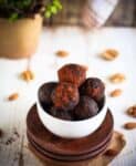 Fudgy Brownie Bliss Balls vegan glutenfree refined sugarfree chocolate treats