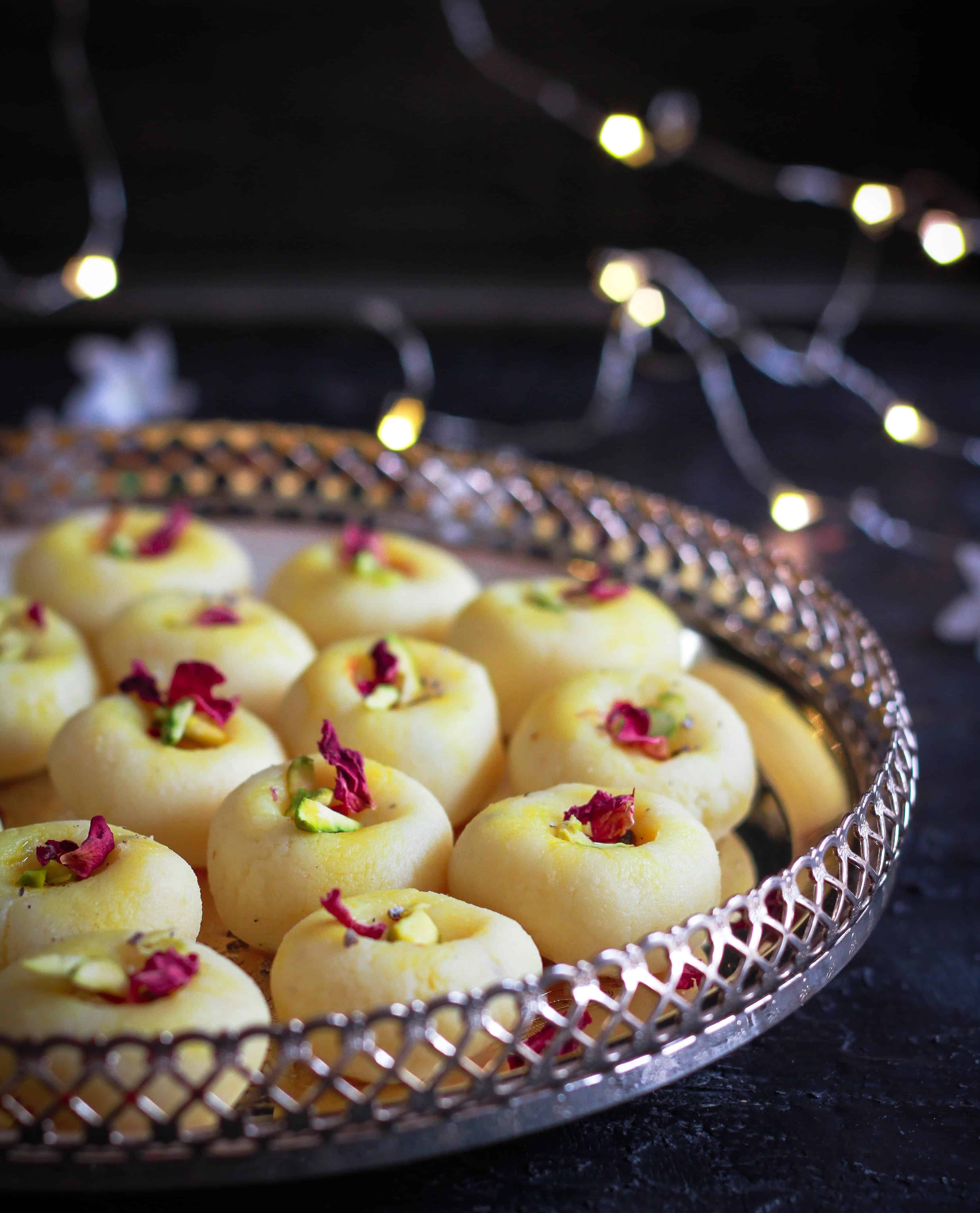 coconut cardamom peda Diwali dessert Indian cuisine