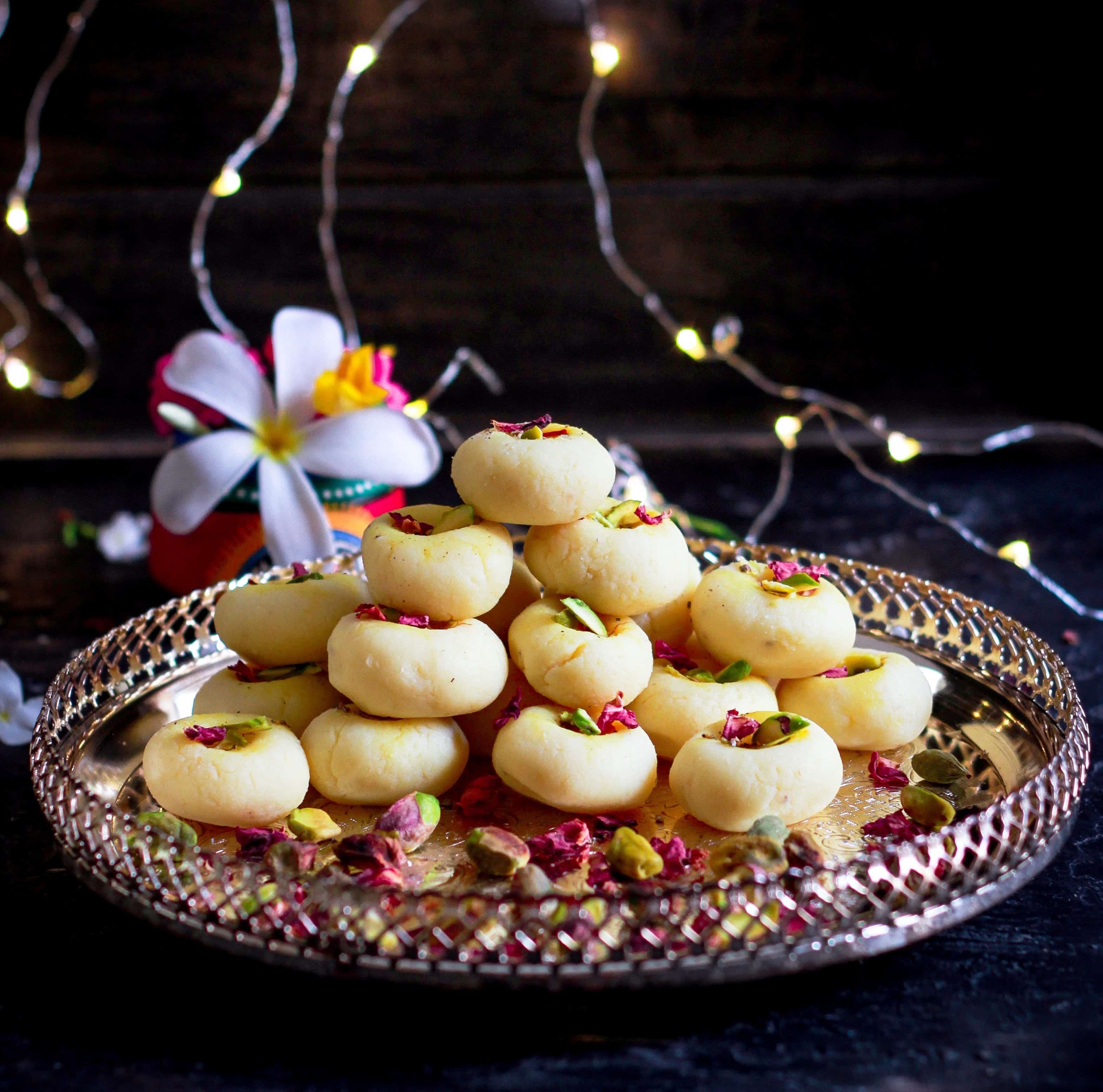 coconut cardamom peda Diwali Dessert Mithai Easy Recipe