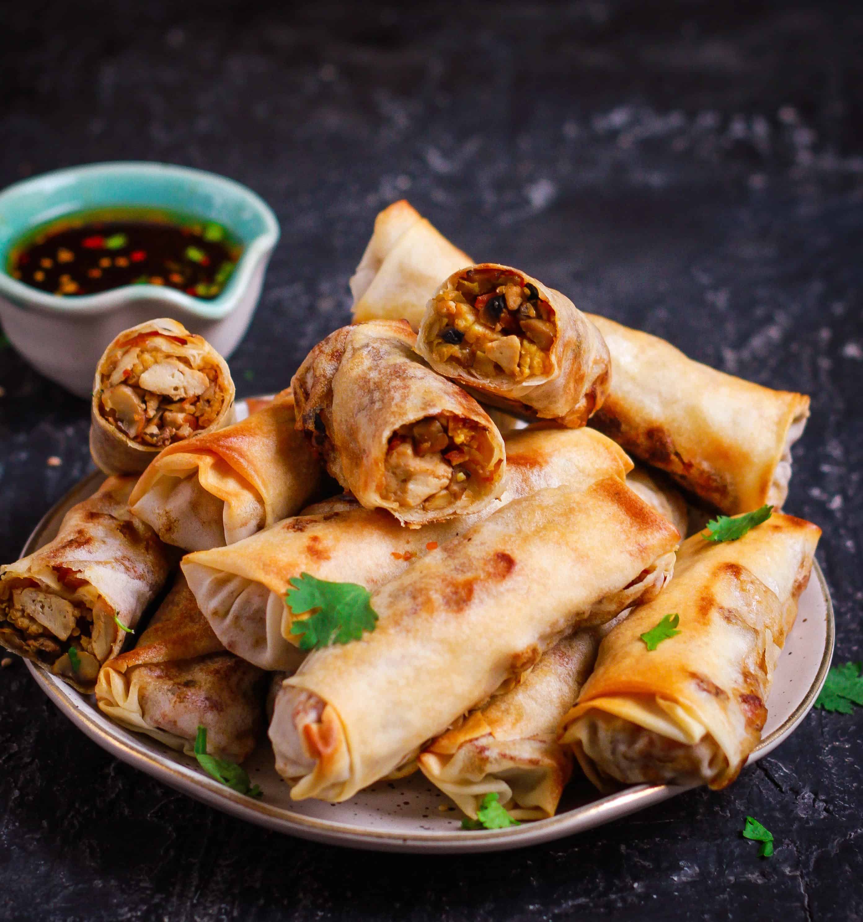 Veg Spring Rolls Recipe - Swasthi's Recipes