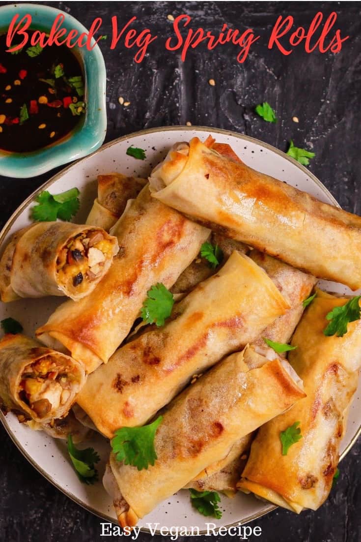 Baked Veg Spring Rolls | Easy Vegan Recipe