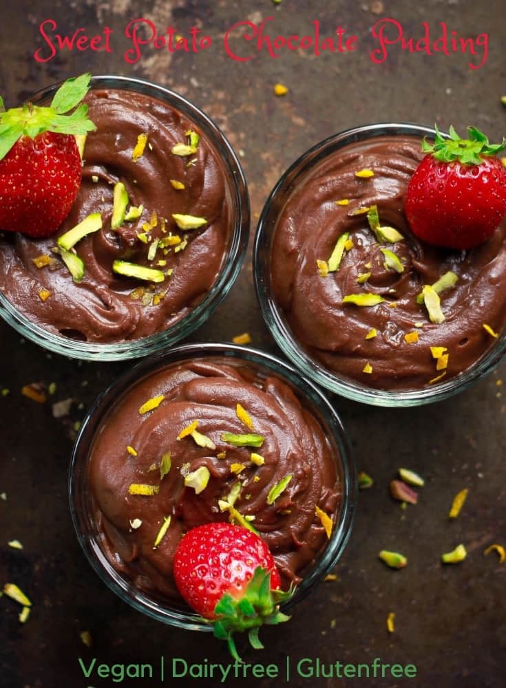 Sweet Potato Chocolate Pudding easy vegan glutenfree refined sugarfree dessert