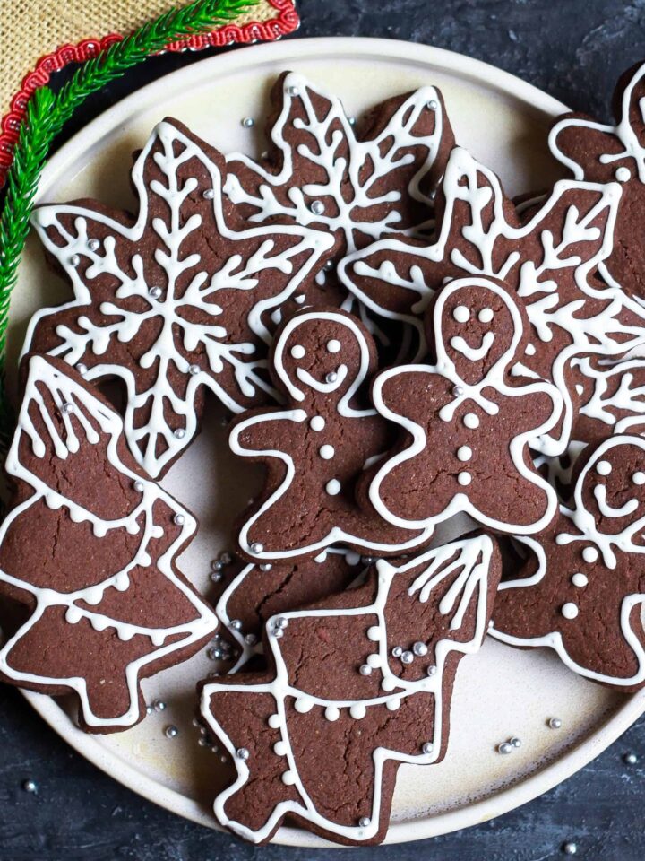 Chocolate Gingerbread Cookies glutenfree eggless recipe Holiday baking