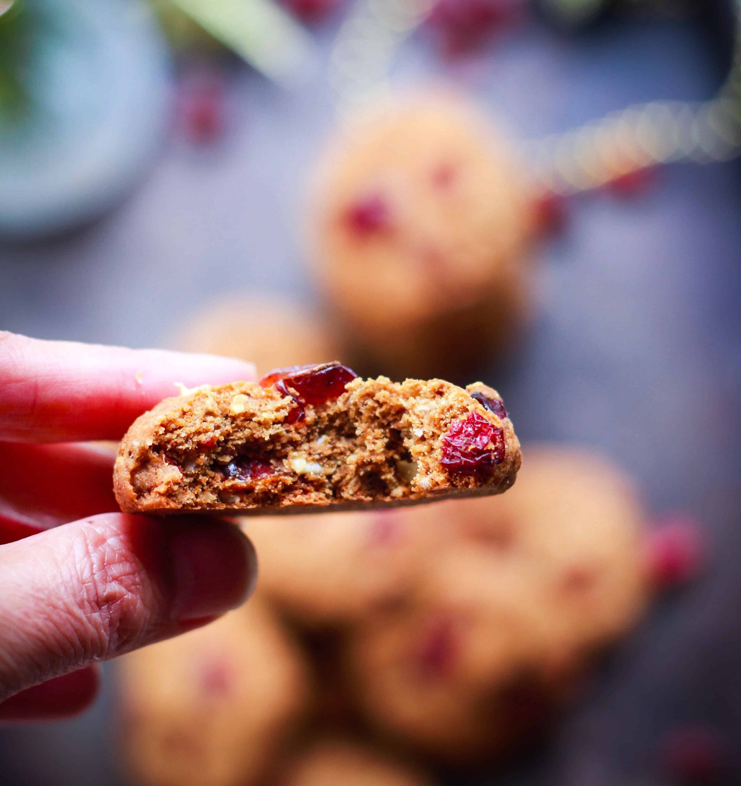 Ginger Cranberry Oatmeal Cookies vegan dairyfree refined sugarfree baking