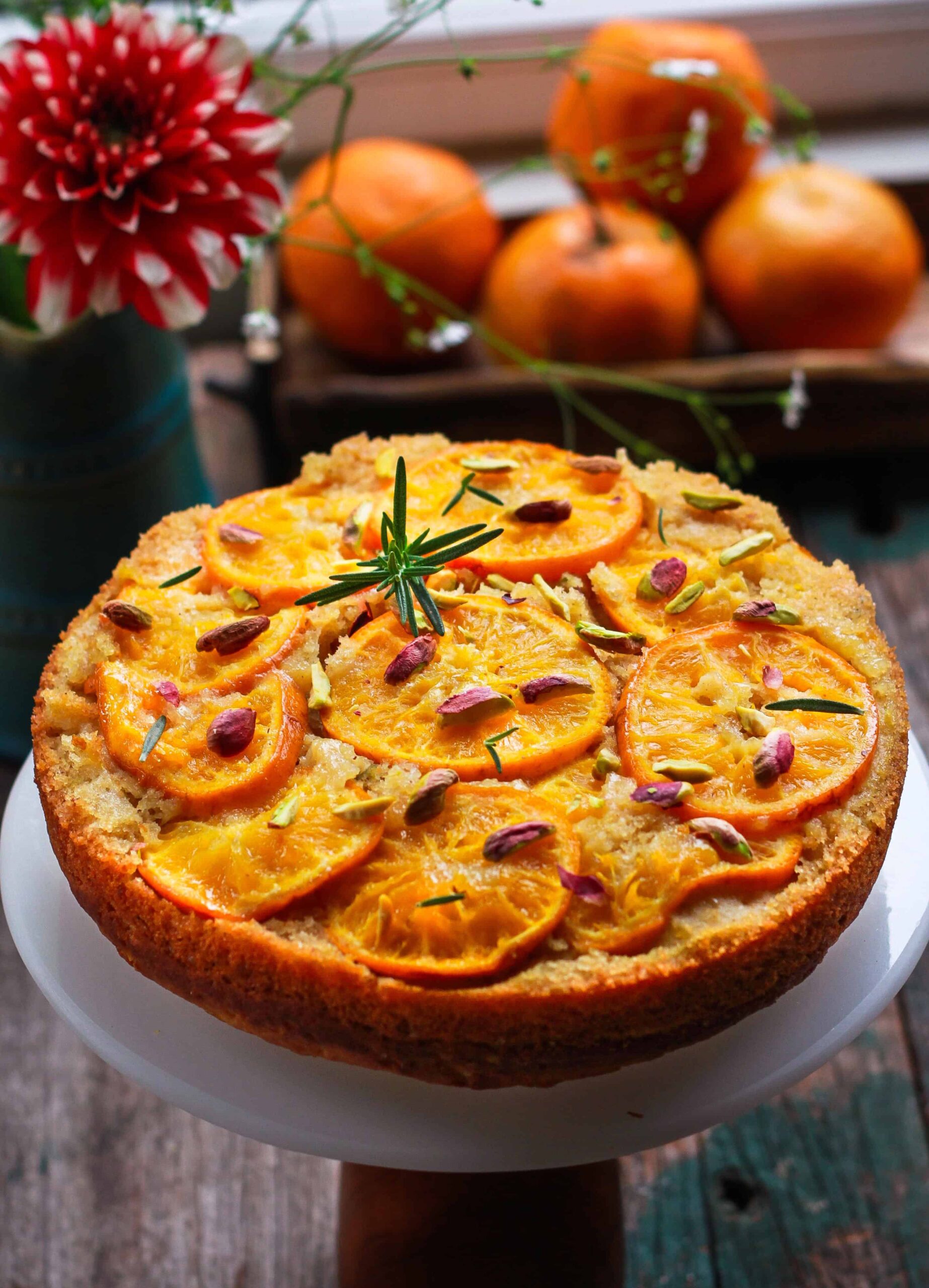 Orange Upside Down Cake wholegrain eggless baking