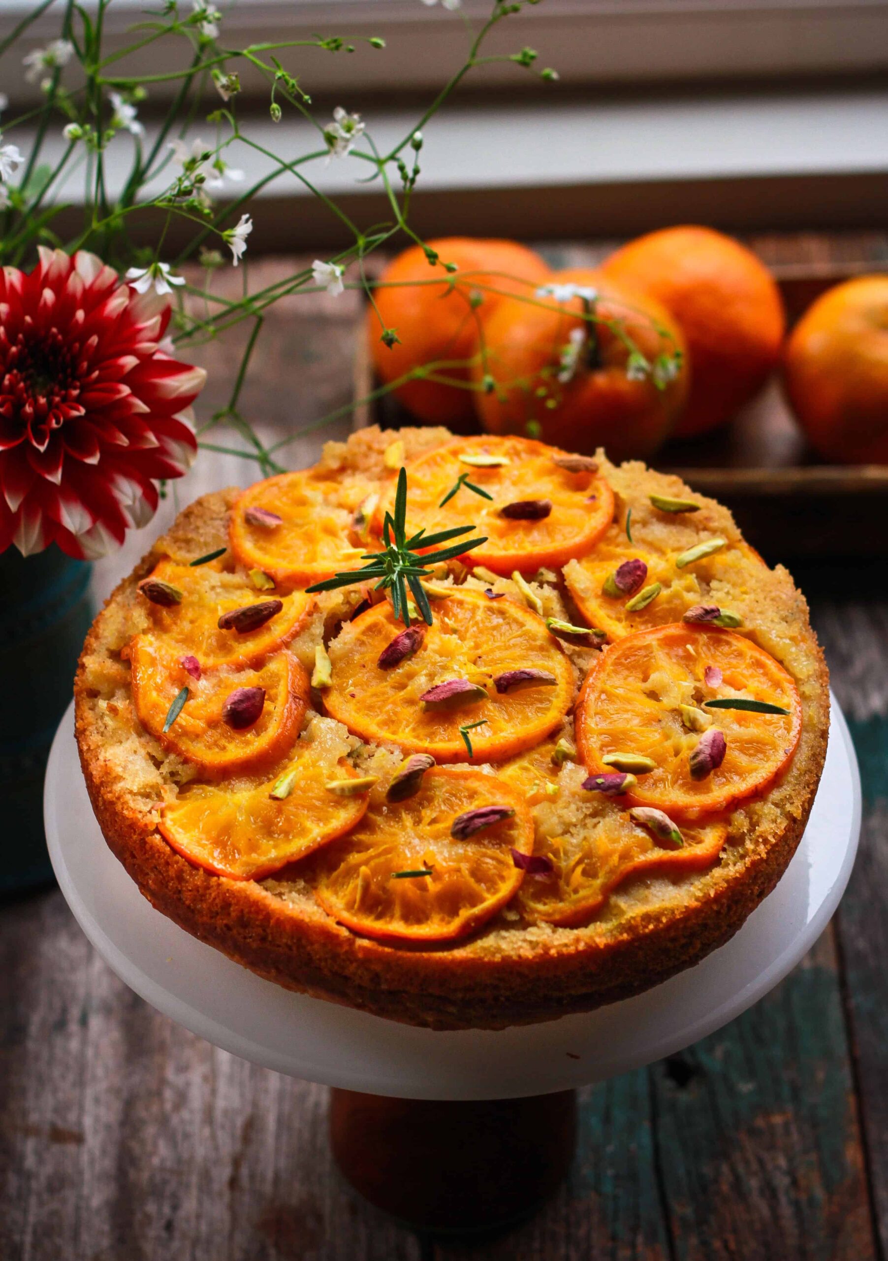 Orange Upside Down Cake wholegrain eggless baking