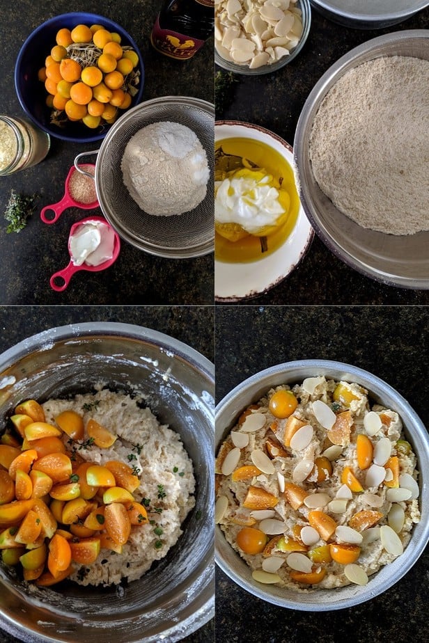 Process of making Easy Cape Gooseberry Almond Cake Eggless Wholegrain Baking