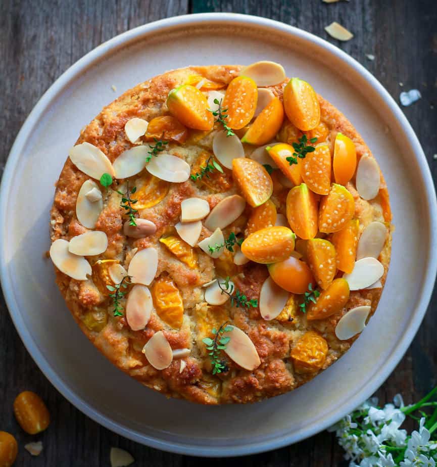 Easy Cape Gooseberry Almond Cake Eggless Wholegrain Baking