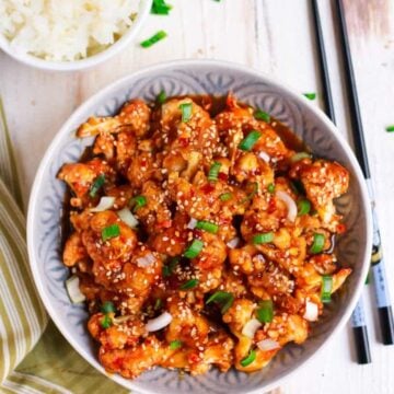 Sticky Sesame Cauliflower easy vegetarian glutenfree vegan friendly meal