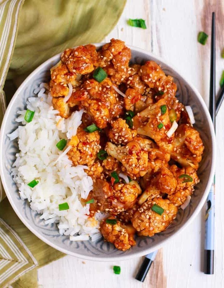 Sticky Sesame Cauliflower easy vegetarian glutenfree vegan friendly meal