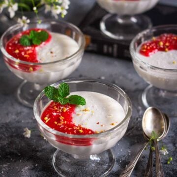 Vegan Coconut Panna Cotta with Strawberry Sauce Easy Dessert Recipe