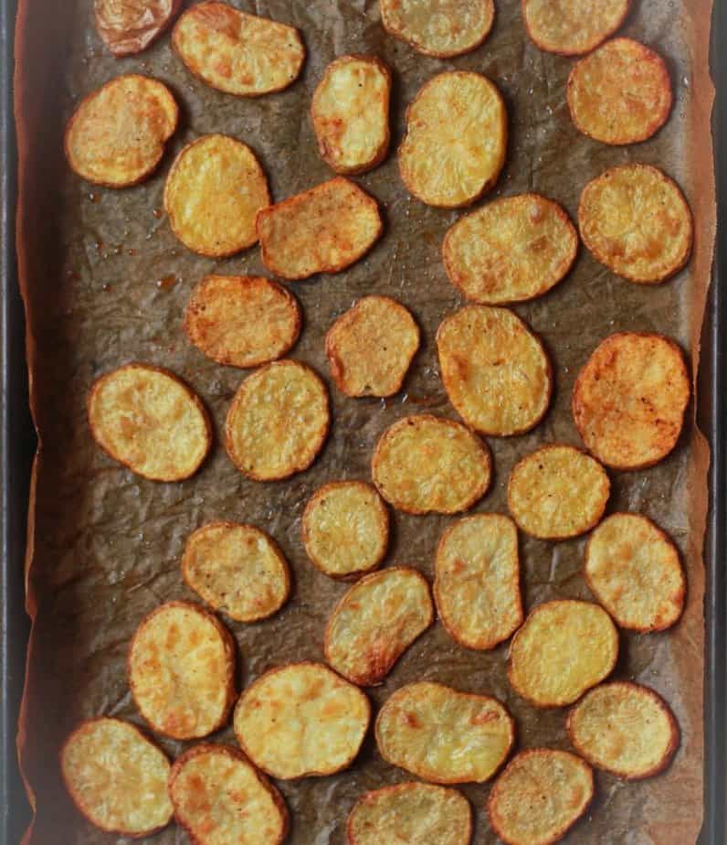 Roasted potatoes for Loaded Potato Nachos | Easy fun kid friendly recipe