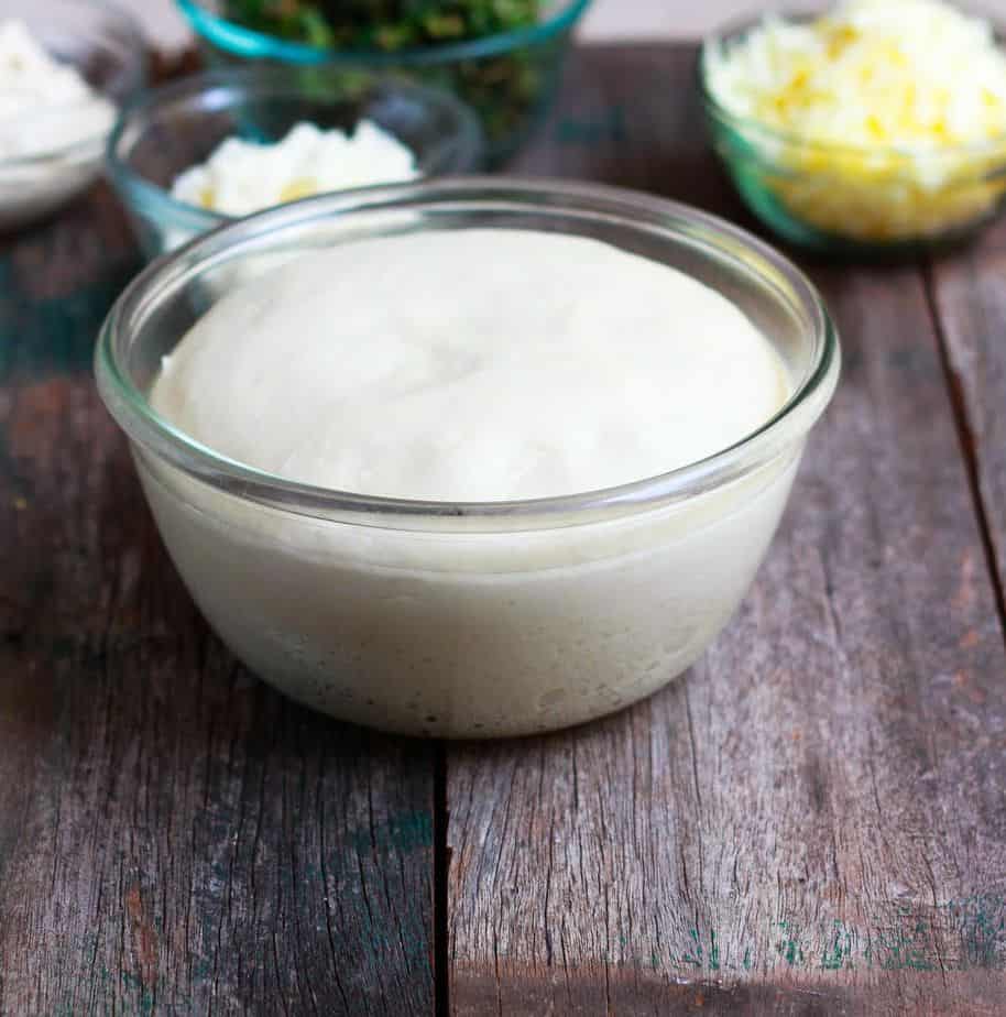 The dough for Khachapuri- Georgian Cheese Bread 