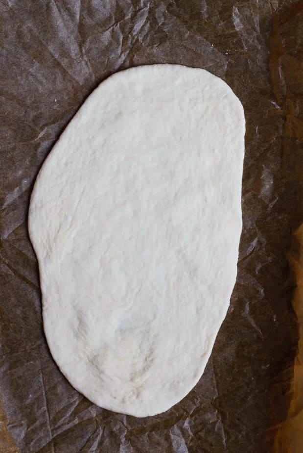 Rolled out dough for Khachapuri- Georgian Cheese Bread 