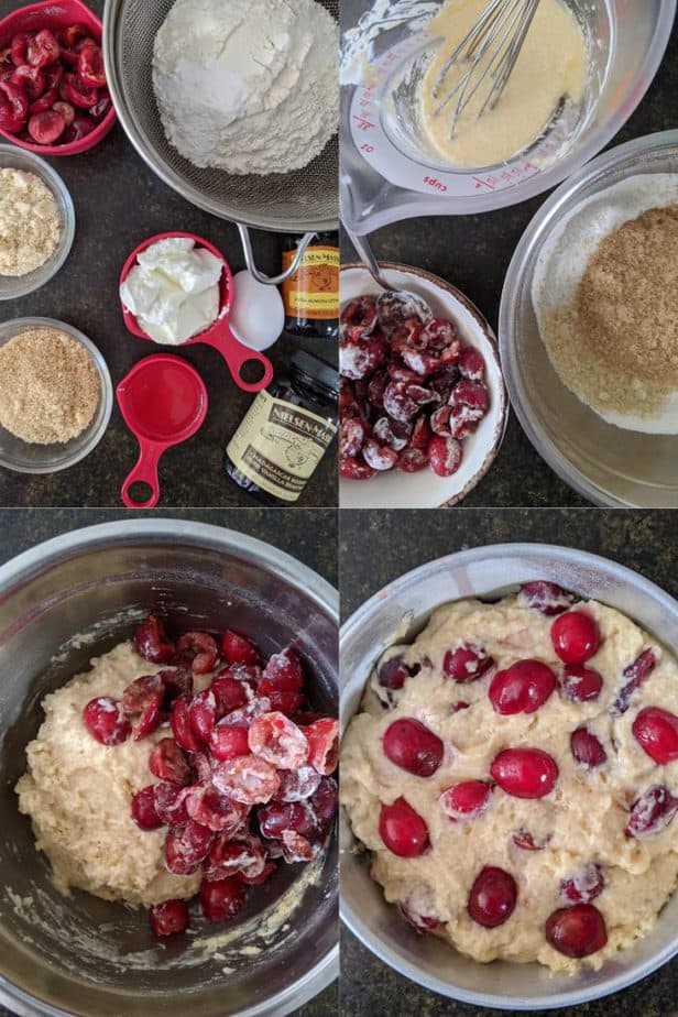 Process of making Fresh Cherry Cake | Easy summer baking