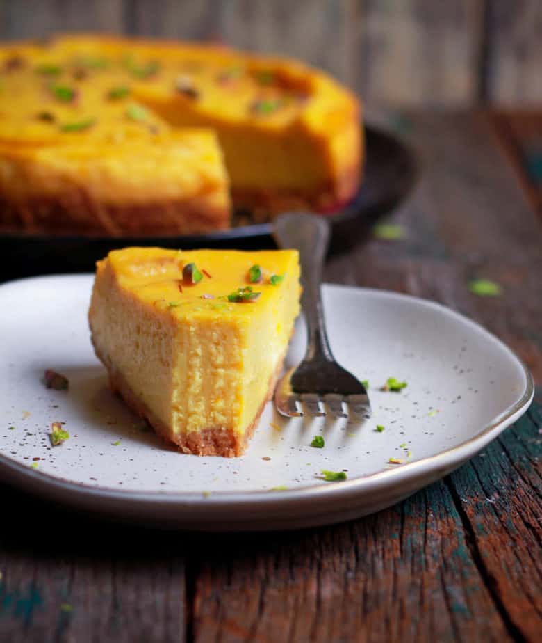 Baked Ricotta Mango Cheesecake | Easy summer cheesecake