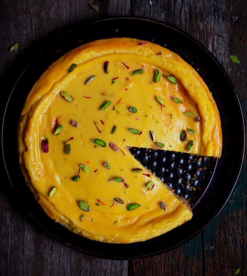 Baked Ricotta Mango Cheesecake | Easy summer cheesecake