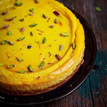 Baked Ricotta Mango Cheesecake | Easy summer cheesecake