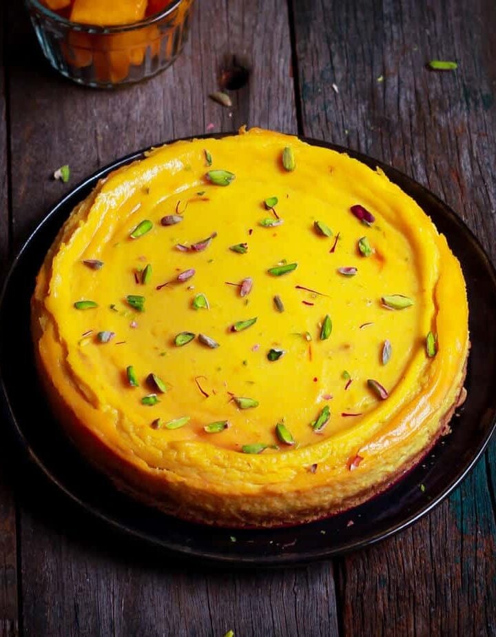 Baked Ricotta Mango Cheesecake | Easy summer cheesecake