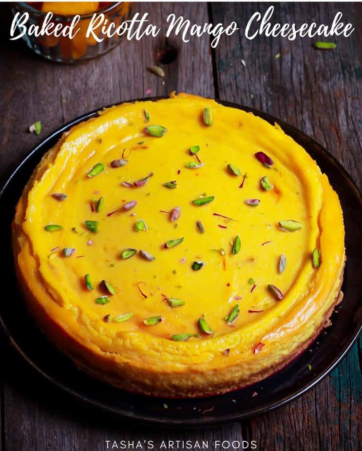 Baked Ricotta Mango Cheesecake | Easy summer cheesecake