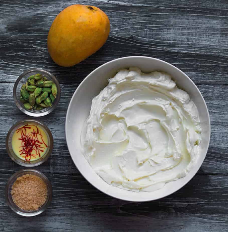 Ingredients for Mango Shrikhand | Easy  Indian  Summer Dessert Recipe