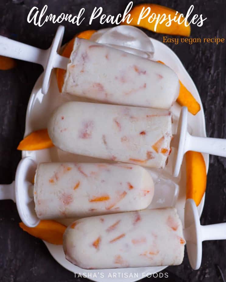 Almond Peach Popsicles | Easy vegan recipe