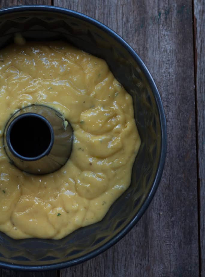 Batter for Rosemary Lemon Olive Oil Cake