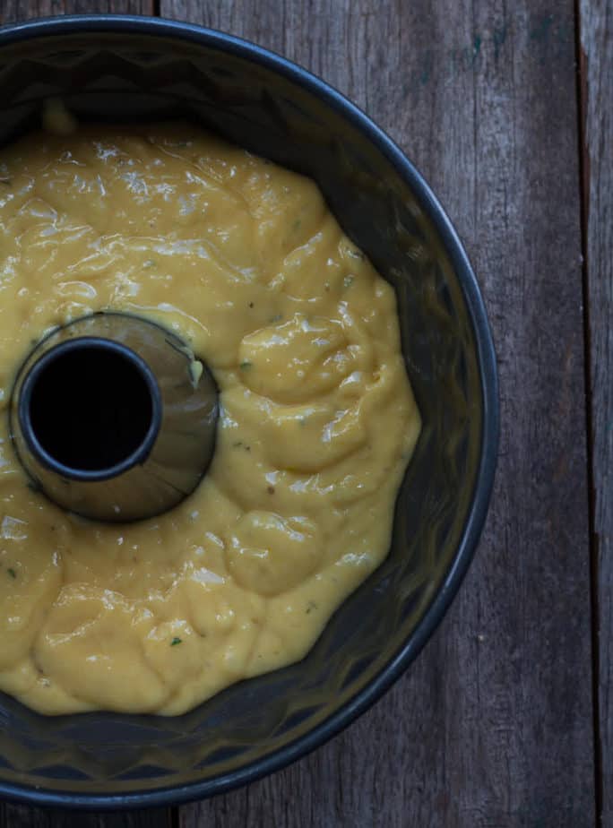 Batter for Rosemary Lemon Olive Oil Cake 