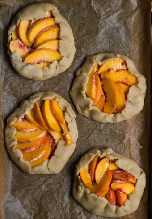 Ready to bake Vegan Lavender Peach Galette | Easy summer baking