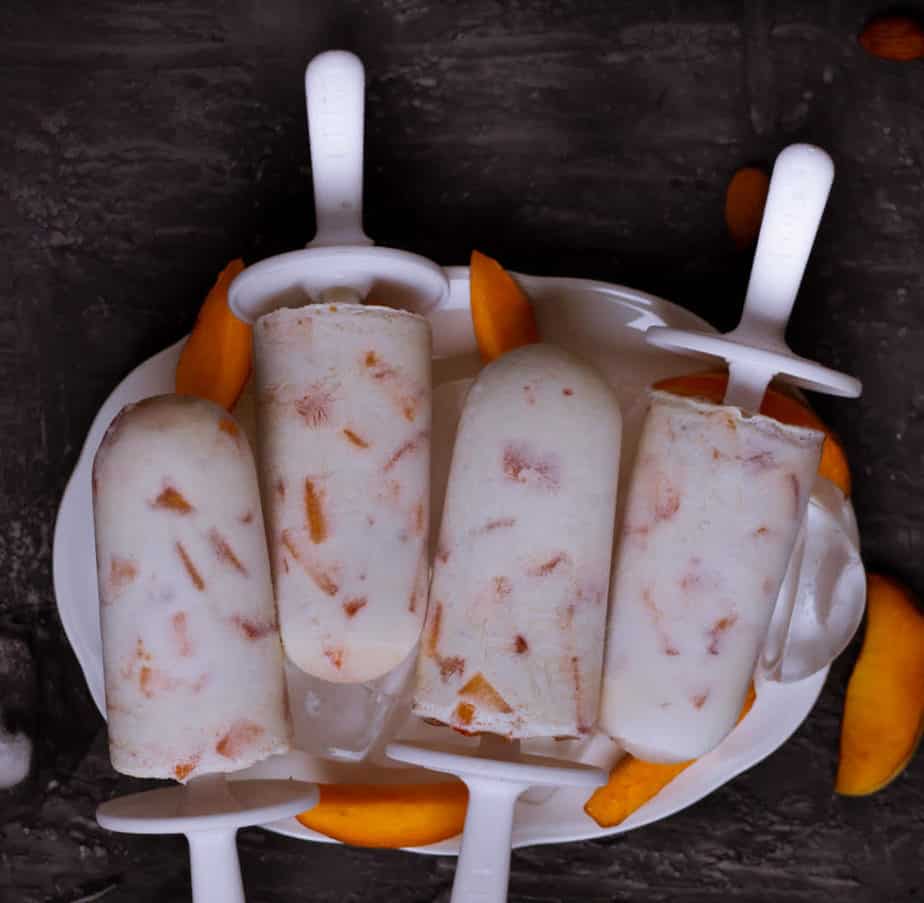 Almond Peach Popsicles | Easy vegan recipe