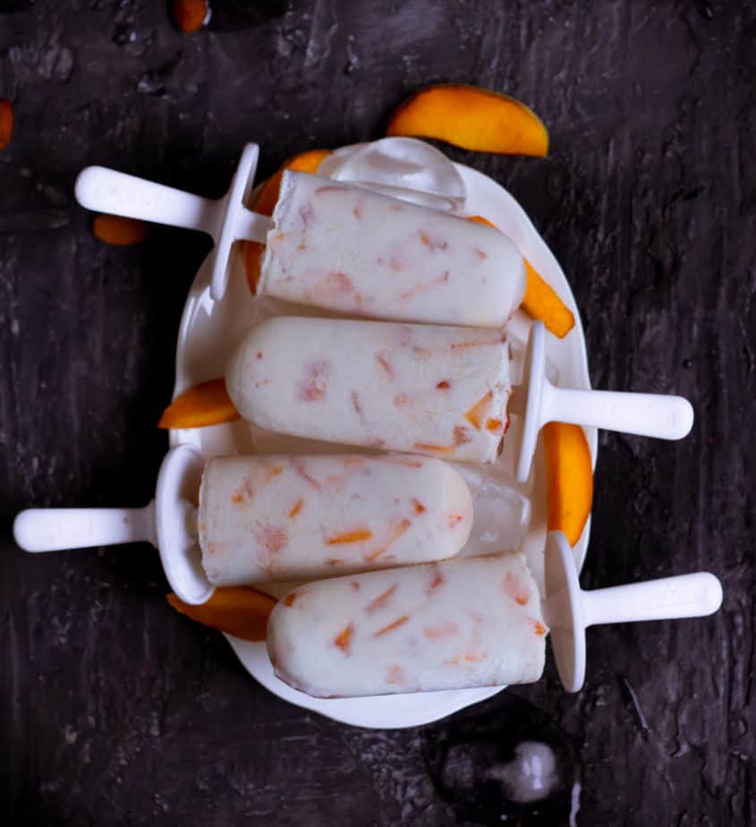 Almond Peach Popsicles | Easy vegan recipe