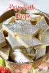Cashew burfi in a bowl.