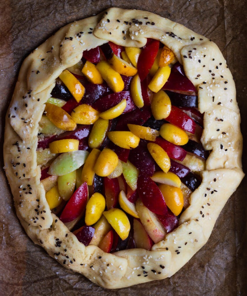 Plum Apricot Sourdough Galette | Summer fruit galette