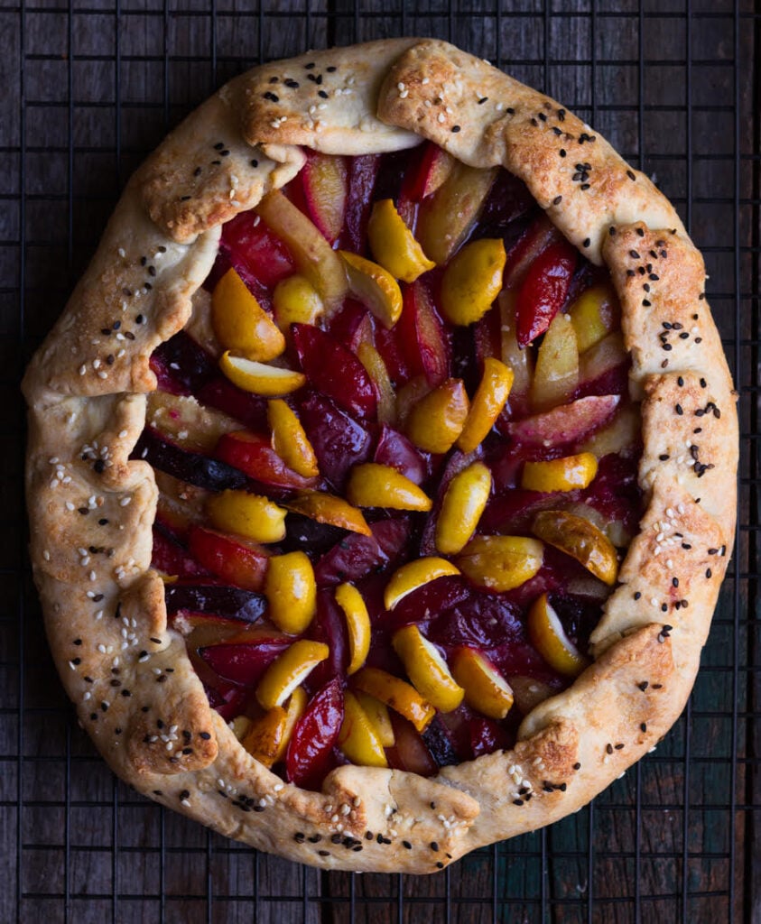 Plum Apricot Sourdough Galette | Summer fruit galette