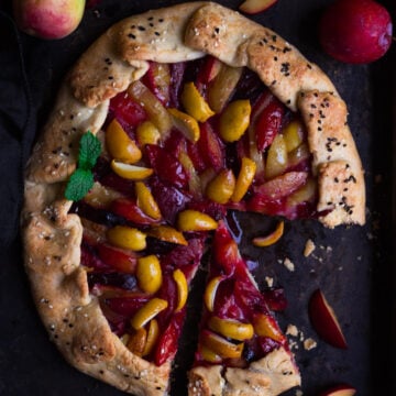 Plum Apricot Sourdough Galette | Summer fruit galette